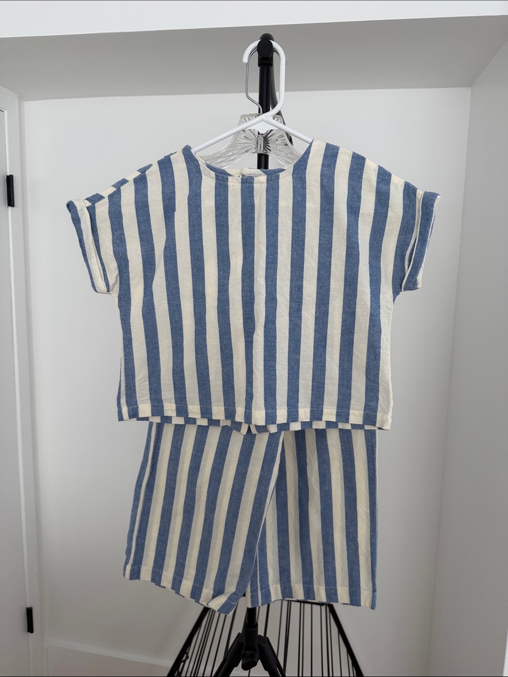 Hanna Andersson girls cotton/linen wide leg pant set